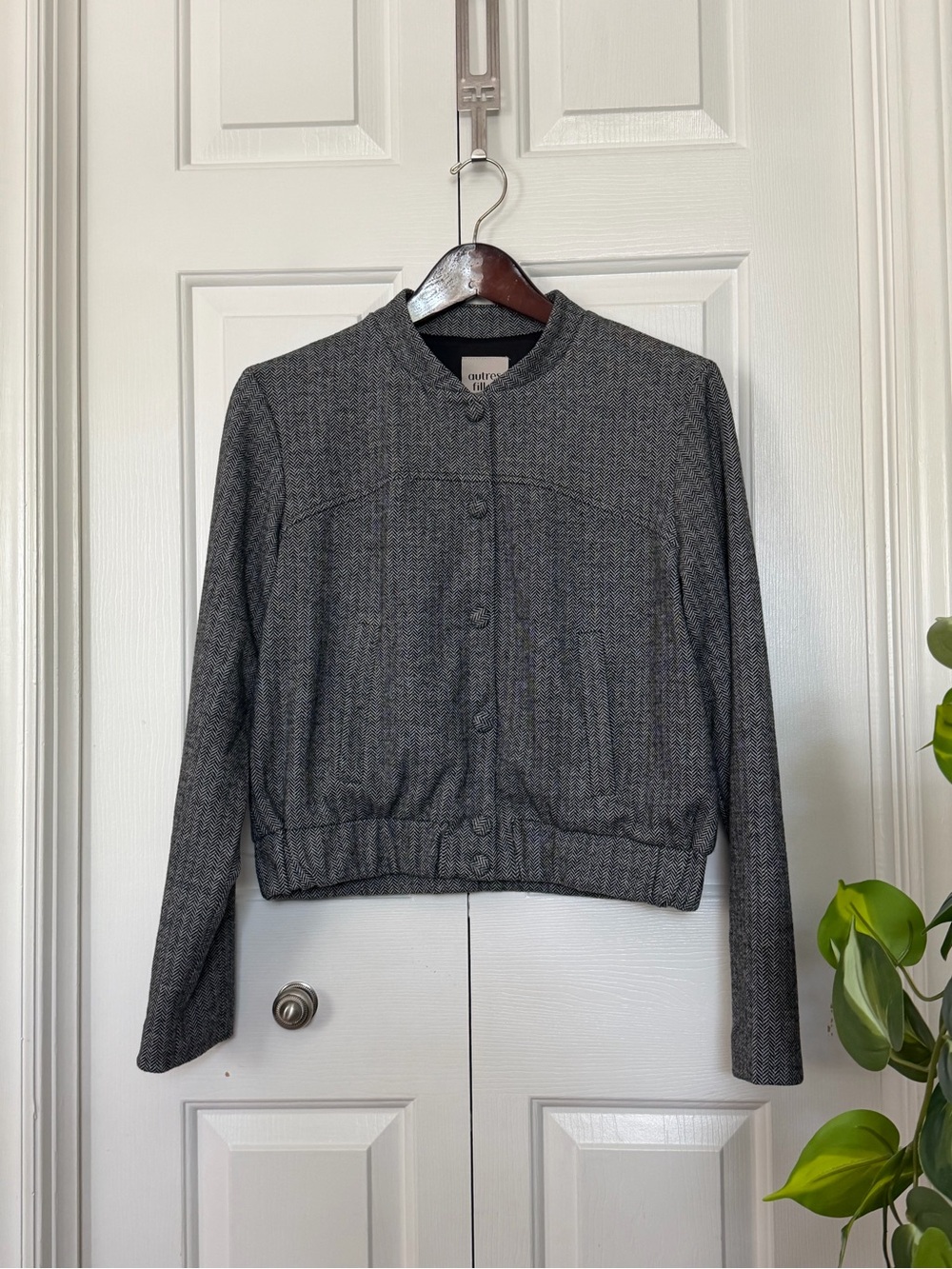 NWOT Houndstooth Bomber Jacket